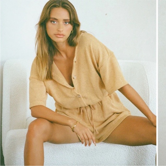 Sabo Skirt Milena Cotton Playsuit Romper in Rust / Clay, Size 8 US (L/12 AUS) - Picture 6 of 7